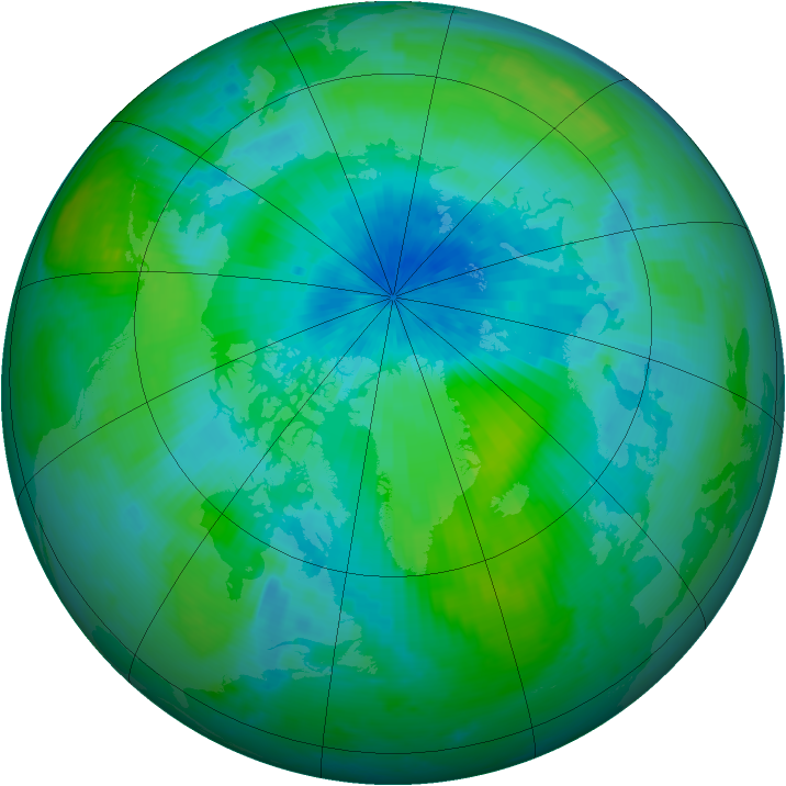 Arctic ozone map for 10 September 1999